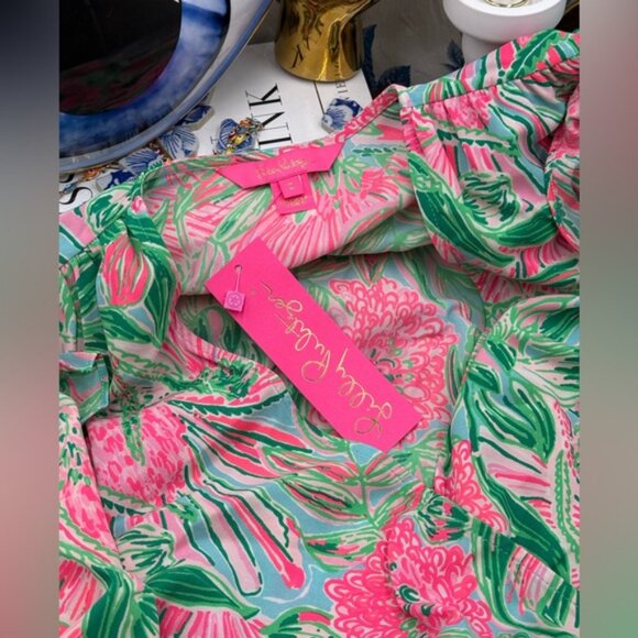 🆕 LILLY PULITZER 🧿 NWT Taviana Stretch Dress, Coming in Hot Blue Horizon, Sz 2 - Picture 14 of 16